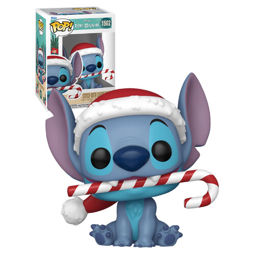 Funko POP! Disney Lilo & Stitch Holiday #1502 Stitch With Candy Cane - New, Mint Condition