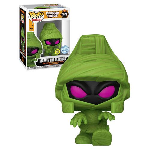 Funko POP! Animation Looney Tunes #1674 Marvin The Martian (As Mummy, Glows In The Dark) - New, Mint Condition