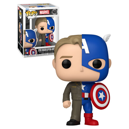 Funko POP! Marvel Comics #1431 Split Steve Rogers/Captain America - New, Mint Condition