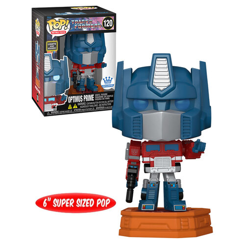 Funko POP! Retro Toys Transformers #120 Optimus Prime (Lights & Sounds) Super Sized 6" - Funko Shop Exclusive - New, Mint Condition