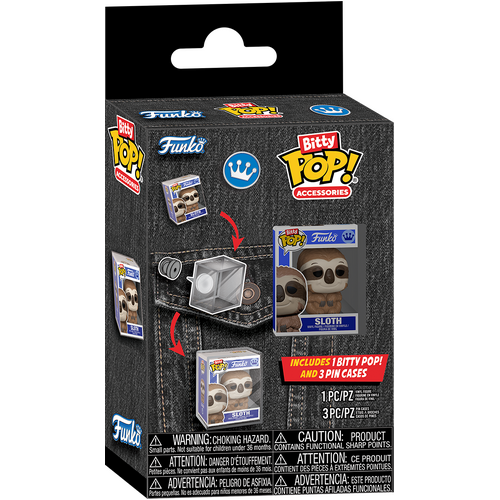 Funko Bitty POP! Accessories #81650 Pin Cases & Bitty POP! Sloth 4-Pack - New, Mint Condition