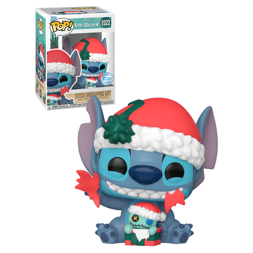 Funko POP! Disney Lilo & Stitch Holiday #1522 Stitch Unwrapping Gift - New, Mint Condition