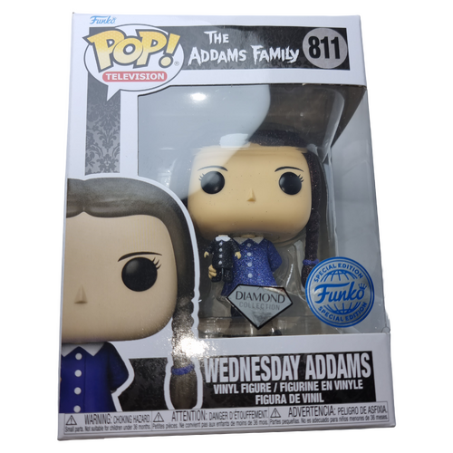 Funko POP! Television Wednesday #811 Wednesday Addams (Diamond Collection) - New, But Imperfect