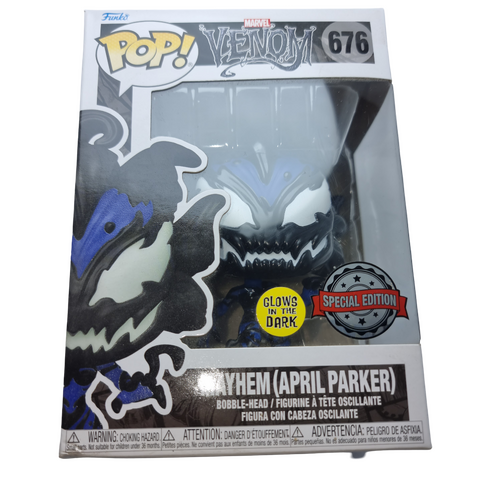 Funko POP! Marvel Venom #676 Mayhem (April Parker - Glows In The Dark) - New, But Imperfect