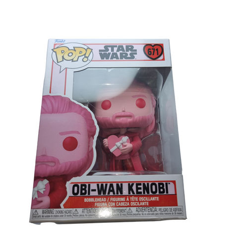 Funko POP! Star Wars Holiday #671 Obi-Wan Kenobi (Valentine) - New, But Imperfect