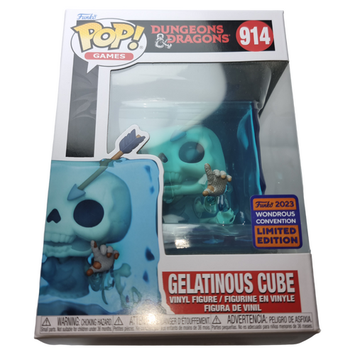 Funko POP! Games Dungeons & Dragons #914 Gelatinous Cube (Blue) - 2023 WonderCon (WC23) Limited Edition - New, But Imperfect