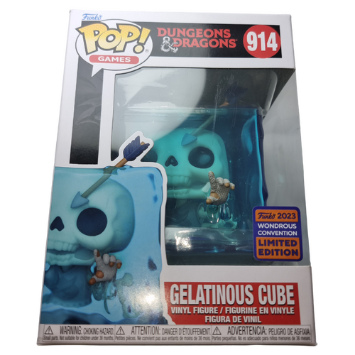 Funko POP! Games Dungeons & Dragons #914 Gelatinous Cube (Blue) - 2023 WonderCon (WC23) Limited Edition - New, But Imperfect