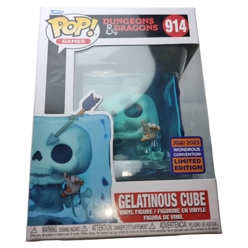 Funko POP! Games Dungeons & Dragons #914 Gelatinous Cube (Blue) - 2023 WonderCon (WC23) Limited Edition - New, But Imperfect