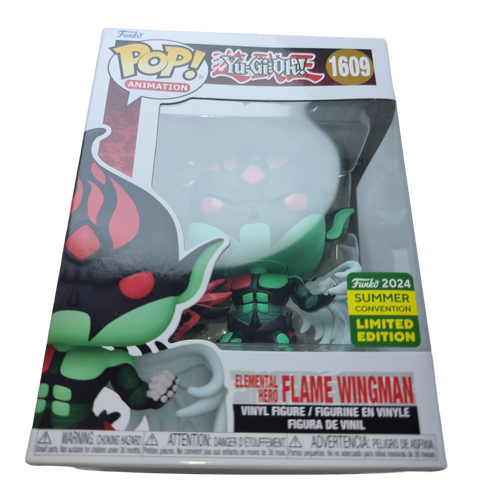 Funko POP! Animation Yu-Gi-Oh! #1609 Elemental Hero Flame Wingman - 2024 San Diego Comic Con (SDCC) Limited Edition - New, But Imperfect