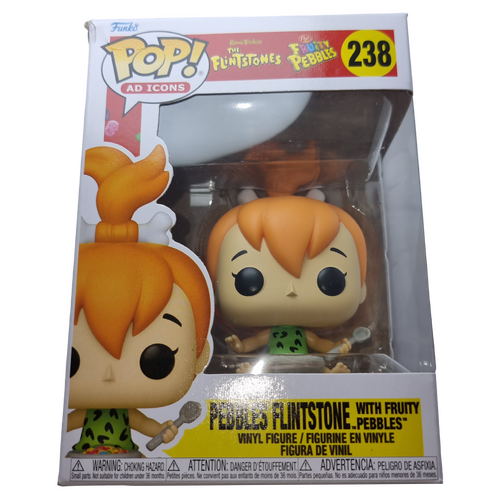 Funko POP! Ad Icons The Flintstones #238 Pebbles Flintstone With Fruity Pebbles - New, But Imperfect