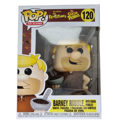 Funko POP! Ad Icons The Flintstones #120 Barney Rubble With Cocoa Pebbles - New, But Imperfect