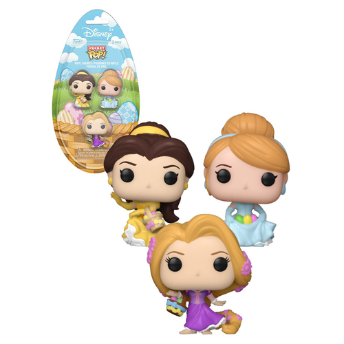 Funko Pocket POP! Disney #86144 Belle, Cinderella, Rapunzel (Easter) 3-Pack - New, Mint Condition