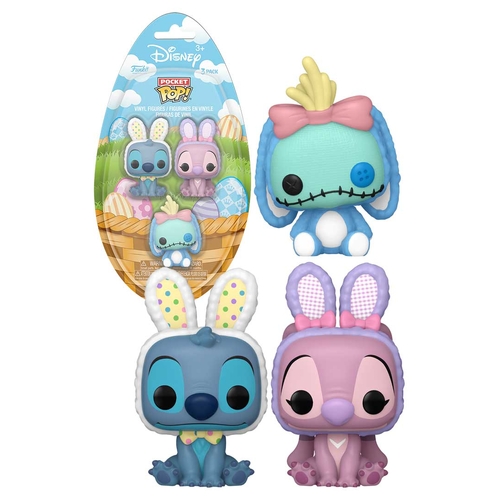 Funko Pocket POP! Disney Lilo & Stitch #83110 Stitch, Angel, Scrump 3 Pack (Easter) - New, Mint Condition