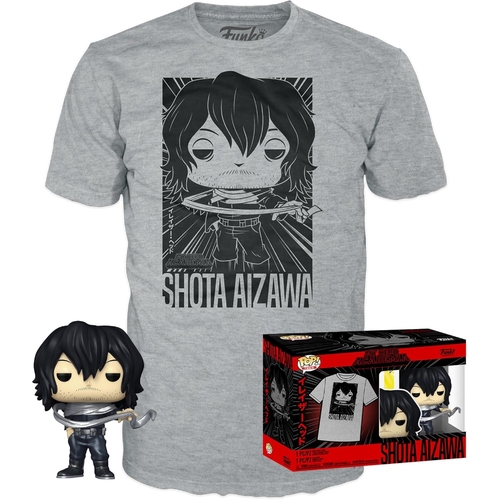 Funko Pop! Tees #375 My Hero Academia Shota Aizawa POP! & T-Shirt Set - New, Sealed [Size: Medium]