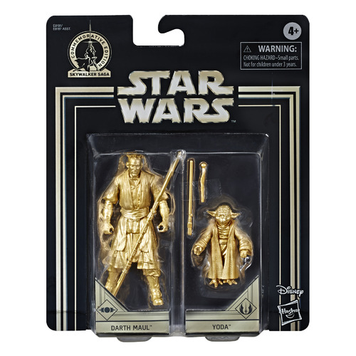 Star Wars Skywalker Saga Commemorative Edition Gold 3.75" Hasbro Action Figure 2 Pack Darth Maul Yoda New