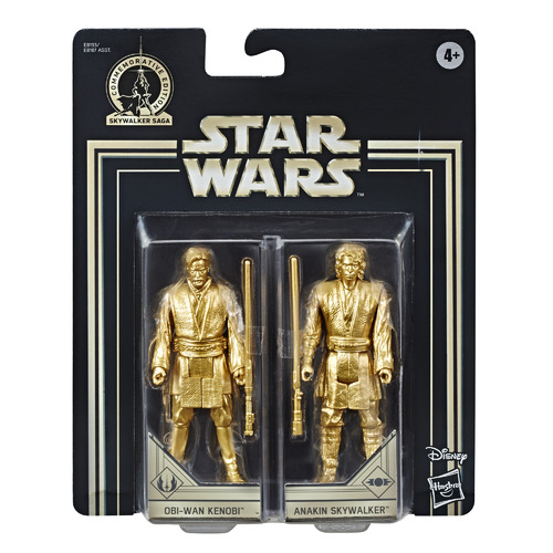 Star Wars Skywalker Saga Commemorative Edition Gold 3.75" Hasbro Action Figure 2 Pack Obi-Wan Kenobi Anakin Skywalker New