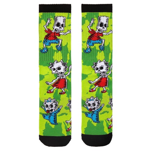 The Simpsons Skeleton Kids Tie-Dye Crew Socks By HYP - 5-12 - New