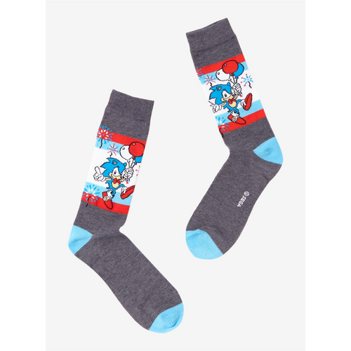 Sonic The Hedgehog Balloons Crew Socks - New