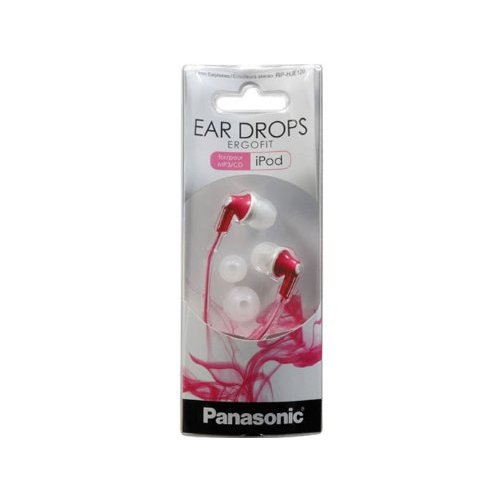 Earbud Ear - (Pink) ErgoFit Drops - Panasonic RP-HJE120-P Headphones In-Ear