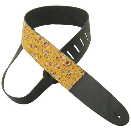 Perri's Guitar Strap 100% Leather - Art Print Fabric Designs P25M-70