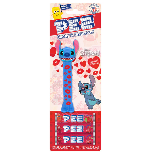 Pez Disney Lilo & Stitch (Stitch) Valentine's Limited Edition Candy & Dispenser - New, Sealed