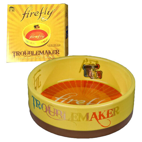 Quantum Mechanix Firefly Troublemaker Ceramic Pet Bowl - New, In Package