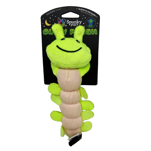 Spunky Pup 'Glow Plush Caterpillar' Plush Dog Toy - Large - New, With Tags