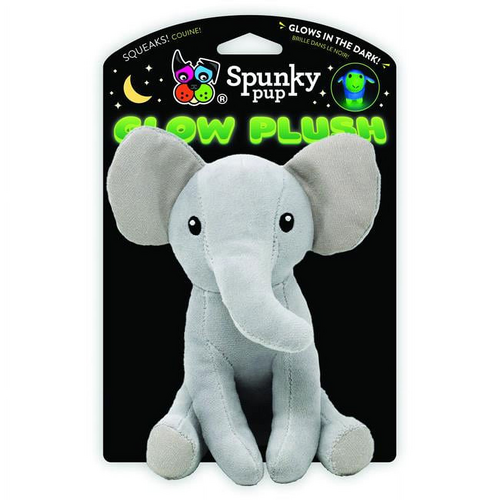 Spunky Pup 'Glow Plush Elephant' Plush Dog Toy - Large - New, With Tags