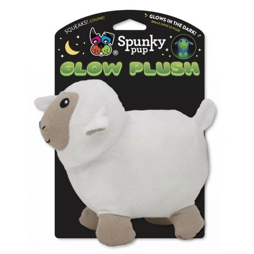 Spunky Pup 'Glow Plush Lamb' Plush Dog Toy - Large - New, With Tags