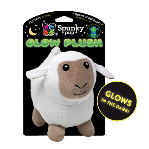 Spunky Pup 'Glow Plush Lamb' Plush Dog Toy - Small - New, With Tags