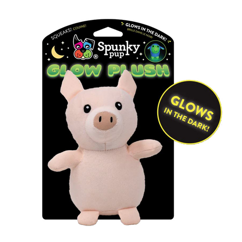 Spunky Pup 'Glow Plush Pig' Plush Dog Toy - Small - New, With Tags