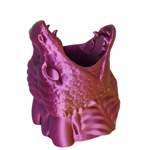 Supportive Solutions 3D Printed Dragon Head Planter - One Size - New, Handmade