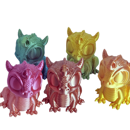 Supportive Solutions 3D Printed Baby Dragons Ornament Set - Set Of 5 - New, Handmade