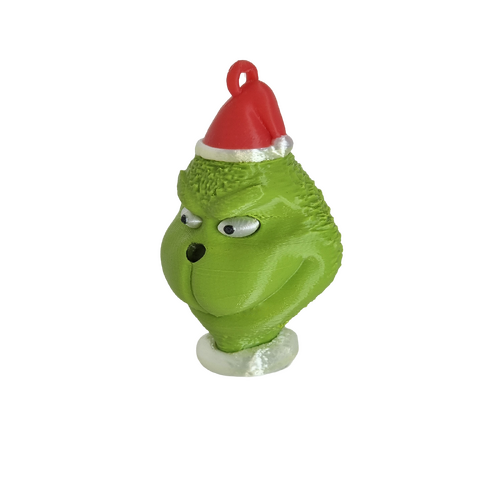 Supportive Solutions 3D Printed Grinchy Santa Ornament - Large - New, Handmade