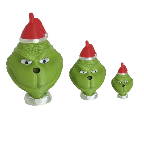 Supportive Solutions 3D Printed Grinchy Santa Ornament - Medium - New, Handmade