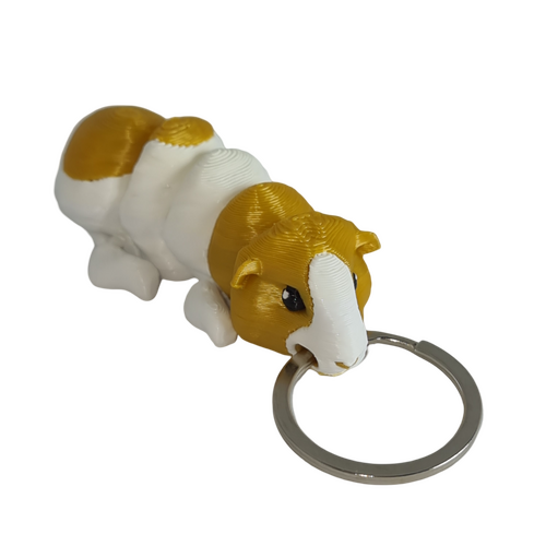 Supportive Solutions 3D Printed Guinea Pig Flexi Bag Charm Keychain - One Size - New, Handmade