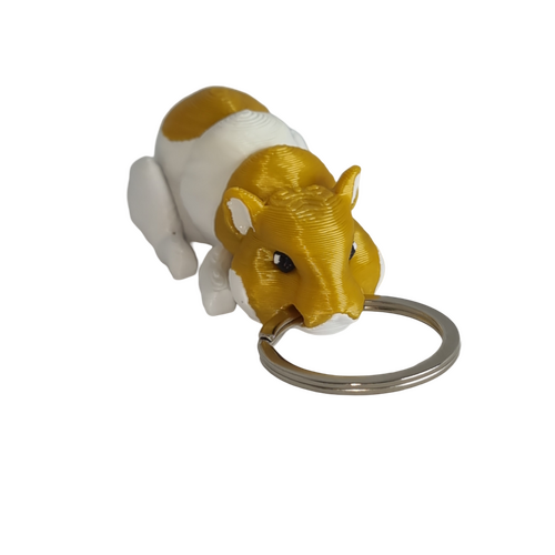 Supportive Solutions 3D Printed Hamster Flexi Bag Charm Keychain - One Size - New, Handmade