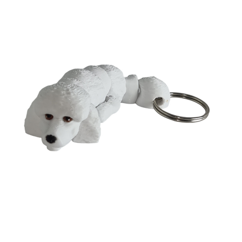 Supportive Solutions 3D Printed Poodle Flexi Bag Charm Keychain - One Size - New, Handmade [Colour:White]