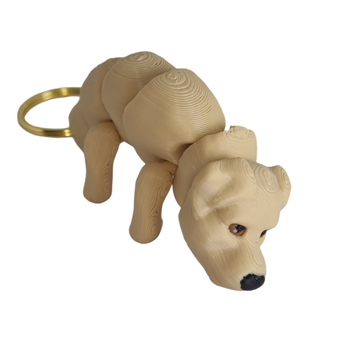 Supportive Solutions 3D Printed Labrador Retriever Flexi Bag Charm Keychain - One Size - New, Handmade [Colour:Golden]