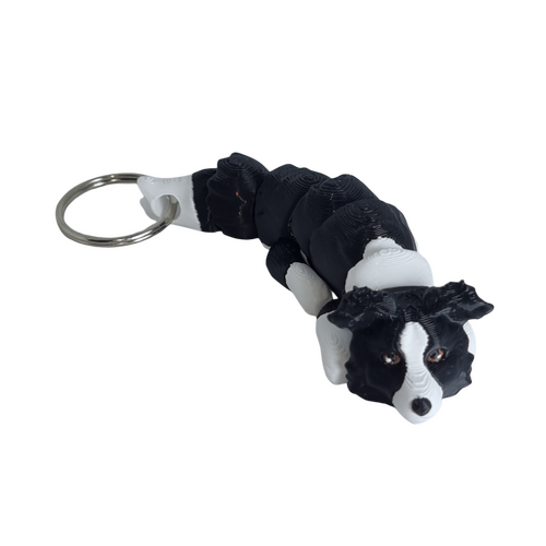 Supportive Solutions 3D Printed Border Collie Flexi Bag Charm Keychain - One Size - New, Handmade