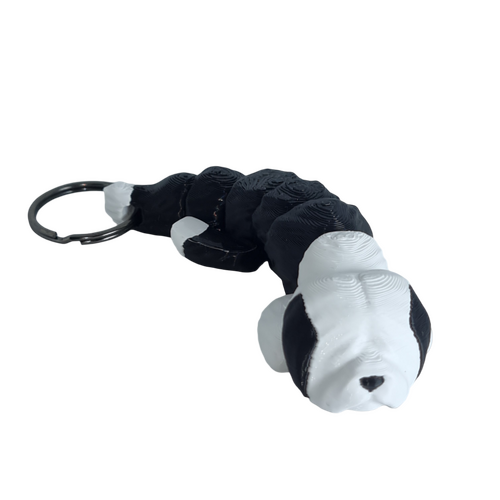 Supportive Solutions 3D Printed Old English Sheepdog Flexi Bag Charm Keychain - One Size - New, Handmade