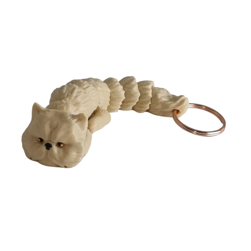 Supportive Solutions 3D Printed Persian Cat Flexi Bag Charm Keychain - One Size - New, Handmade