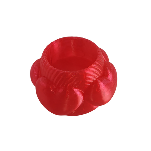 Supportive Solutions 3D Printed Love Hearts Tealight Holder - One Size - New, Handmade [Colour:Translucent Red]