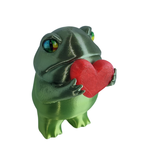 Supportive Solutions 3D Printed Valentine's Froggy Figurine - One Size - New, Handmade [Colour:Green]