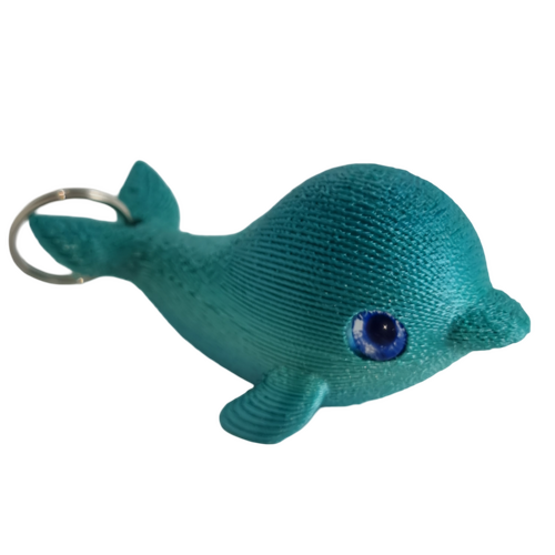 Supportive Solutions 3D Printed Knitted Dolphin Bag Charm Keychain - One Size - New, Handmade [Colour:Green]