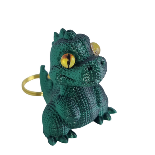 Supportive Solutions 3D Printed Knitted T-Rex Bag Charm Keychain - One Size - New, Handmade [Colour:Black/Green]