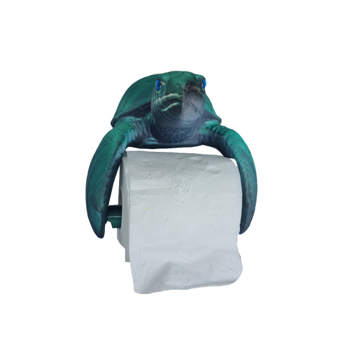 Supportive Solutions 3D Printed Sea Turtle Toilet Roll Holder - One Size - New, Handmade [Colour:Black/Green]