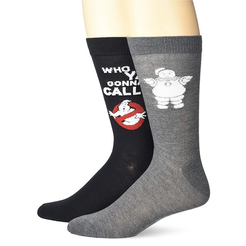 Ghostbusters Logo & Stay-Puft Marshmallow Man Crew Socks (2 Pair) By Ghost Corps - New