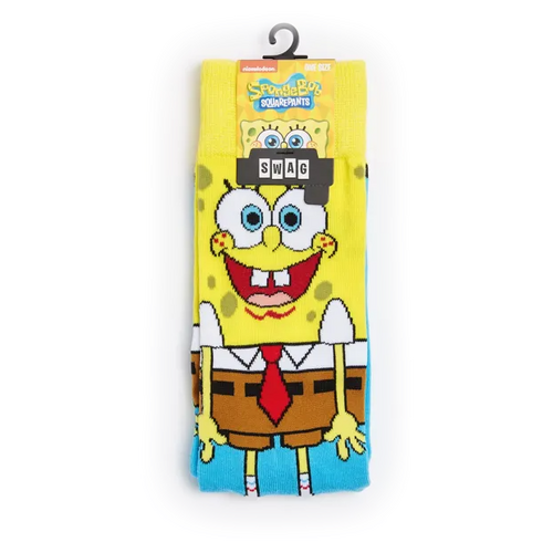 Spongebob Squarepants Crew Socks By Swag - One Size Fits Most - New