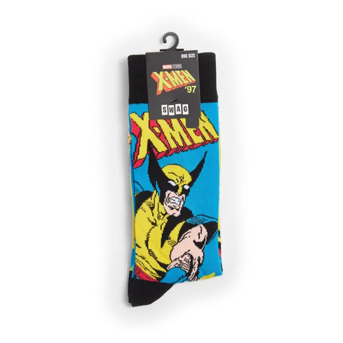 Marvel X-Men '97 Wolverine Crew Socks By Swag - One Size Fits Most - New